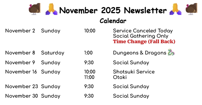 November 2025 Calendar